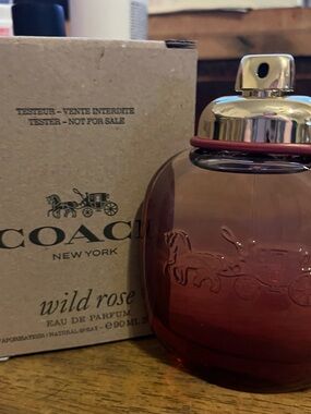 Coach Wild Rose Gradient Glass Perfume Bottle – Pink to Deep Rose
